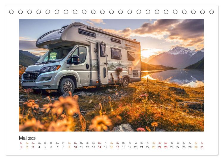 Produktbild: Abenteuer Camping (Tischkalender 2026 DIN A5 quer), CALVENDO Monatskalender