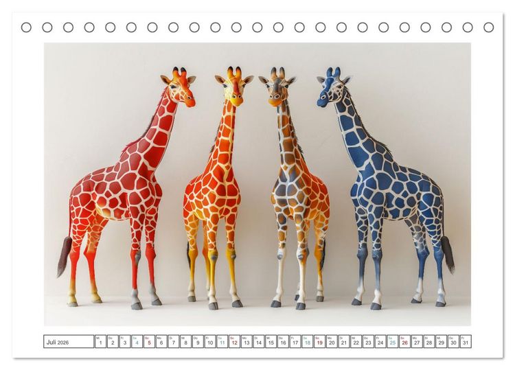 Produktbild: Modern Art Animals (Tischkalender 2026 DIN A5 quer), CALVENDO Monatskalender