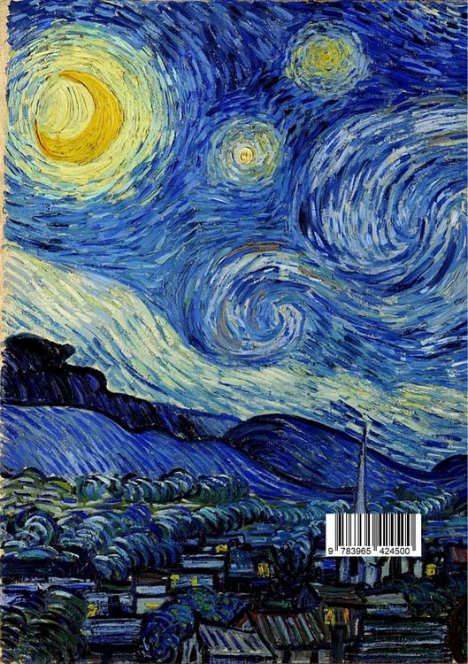Produktbild: Notizbuch klein A5 Blanko - Notizheft 44 Seiten 90g/m&sup2; - Softcover Vincent van Gogh "Sternennacht"- Papier
