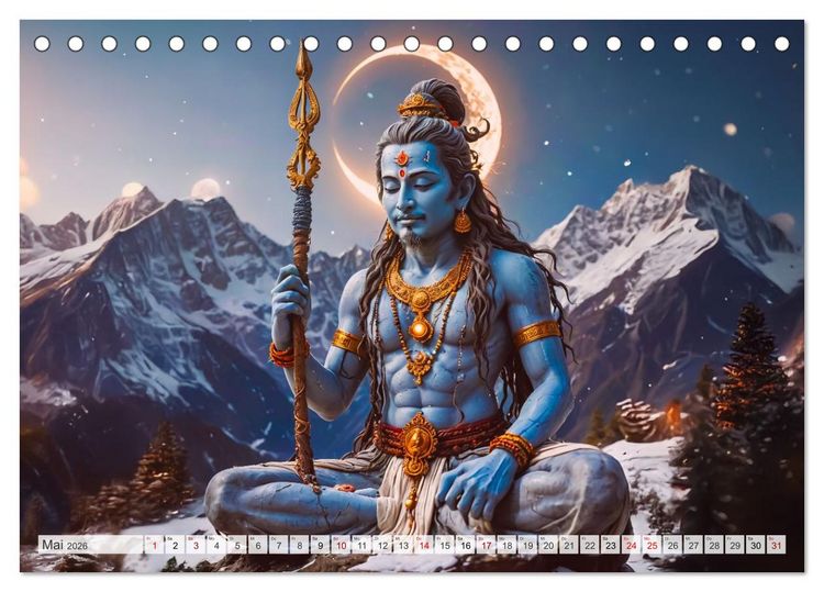 Produktbild: Hinduistische Mythologie - G&ouml;tter, Helden und Monster (Tischkalender 2026 DIN A5 quer), CALVENDO Monatskalender