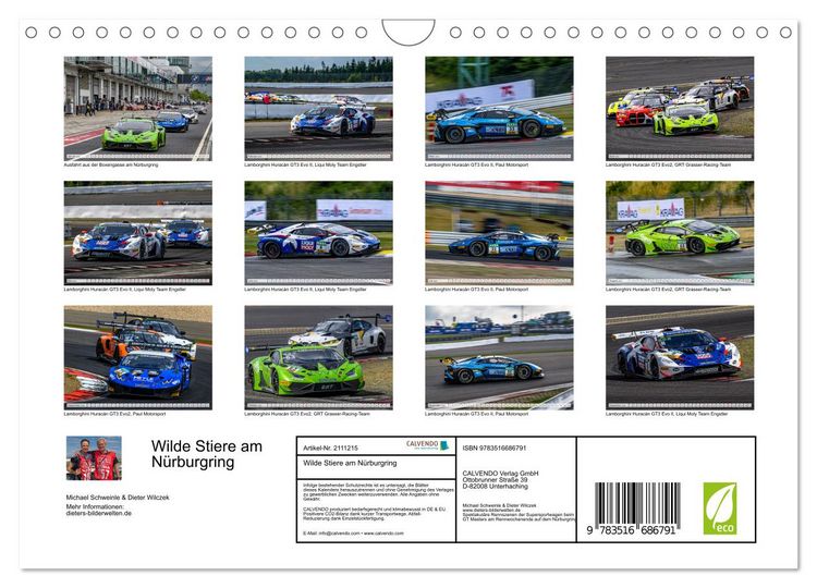 Produktbild: Wilde Stiere am N&uuml;rburgring (Wandkalender 2026 DIN A4 quer), CALVENDO Monatskalender