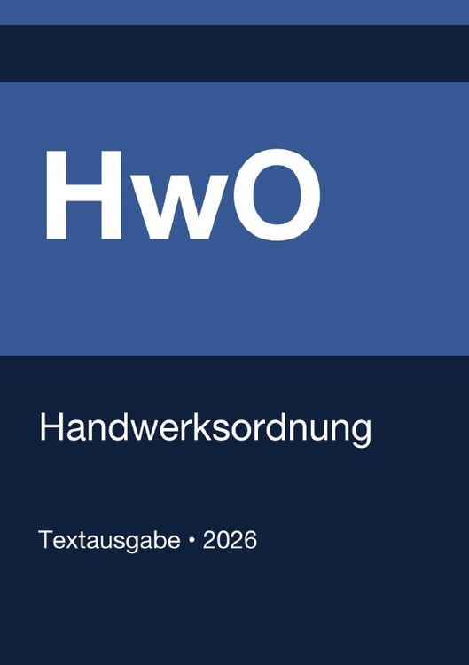 Produktbild: HwO - Handwerksordnung (Deutschland) 2026