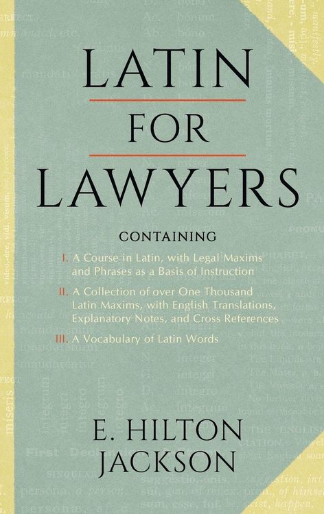 Produktbild: Latin for Lawyers. Containing