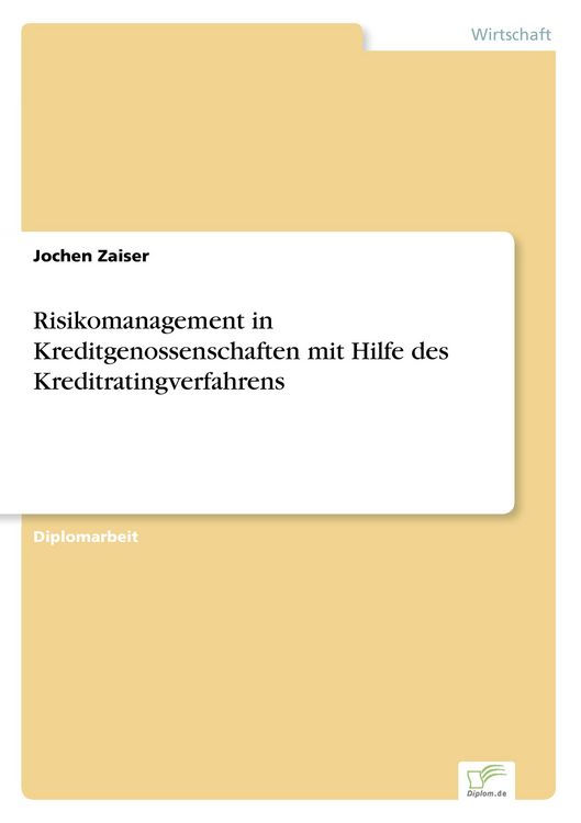 Produktbild: Risikomanagement in Kreditgenossenschaften mit Hilfe des Kreditratingverfahrens