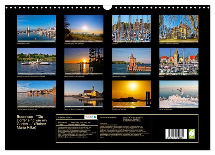 Produktbild: Bodensee - "Die D&ouml;rfer sind wie ein Garten ..." (Rainer Maria Rilke) (Wandkalender 2026 DIN A3 quer), CALVENDO Monatskalender