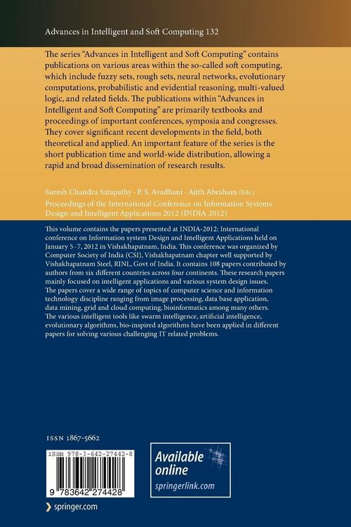 Produktbild: Proceedings of the International Conference on Information Systems Design and Intelligent Applications 2012 (India 2012) held in Visakhapatnam, India,