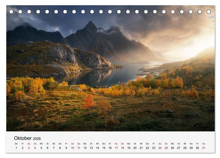Produktbild: Farben der Lofoten - Jahreszeiten jenseits des Polarkreises (Tischkalender 2026 DIN A5 quer), CALVENDO Monatskalender