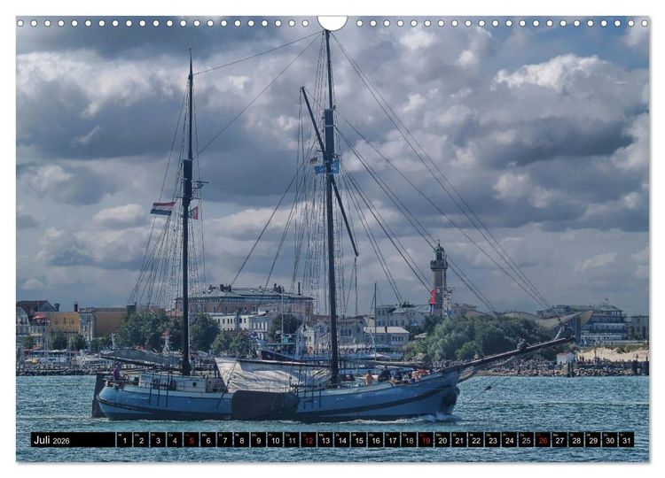 Produktbild: Segelschiffe vor Warnem&uuml;nde (Wandkalender 2026 DIN A3 quer), CALVENDO Monatskalender
