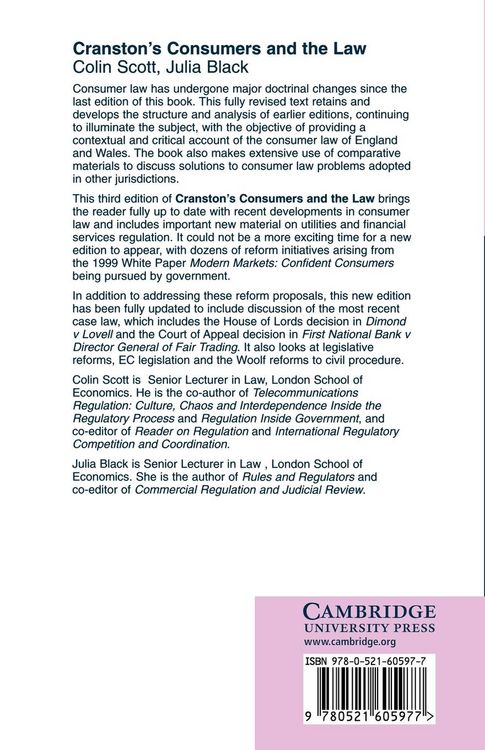 Produktbild: Cranston's Consumers and the Law