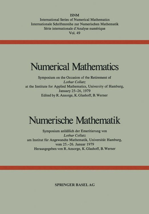 Produktbild: Numerical Mathematics / Numerische Mathematik