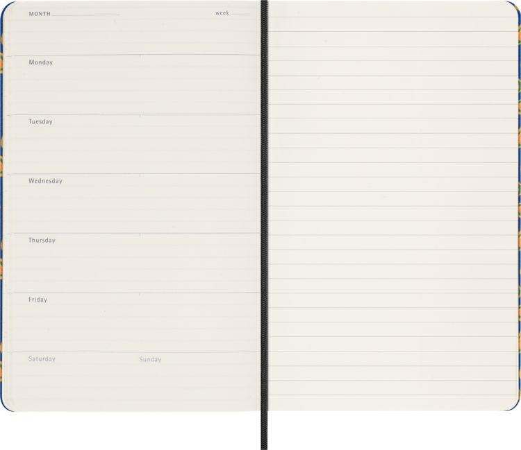 Produktbild: Moleskine Silk Kalender, undatiert, 12 Monate, w&ouml;chentlich, large/A5, fester Einband, blau