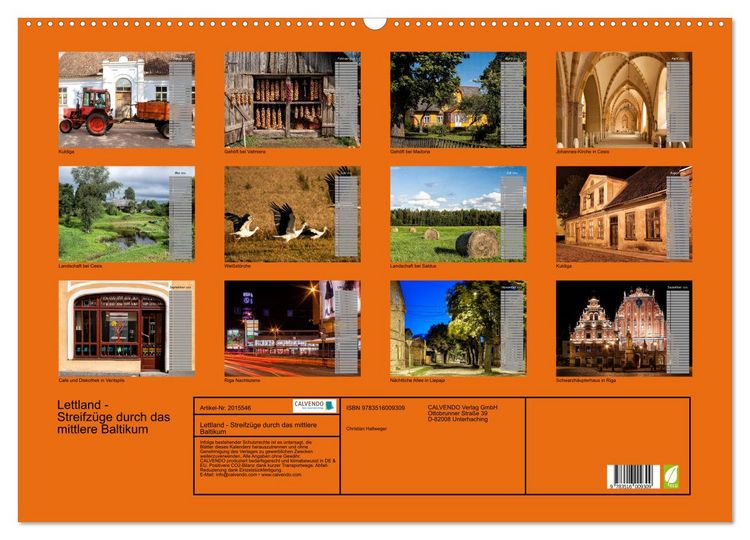 Produktbild: Lettland - Streifz&uuml;ge durch das mittlere Baltikum (Wandkalender 2026 DIN A2 quer), CALVENDO Monatskalender
