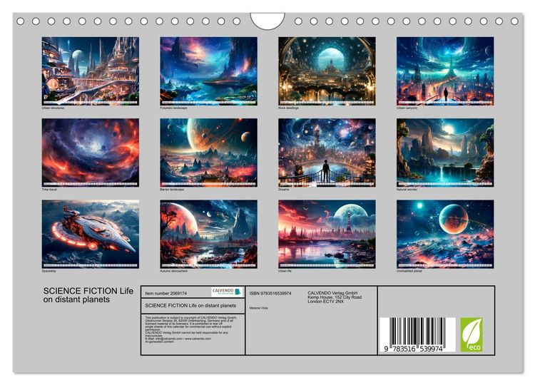 Produktbild: SCIENCE FICTION Life on distant planets (Wall Calendar 2026 DIN A4 landscape), CALVENDO 12 Month Wall Calendar