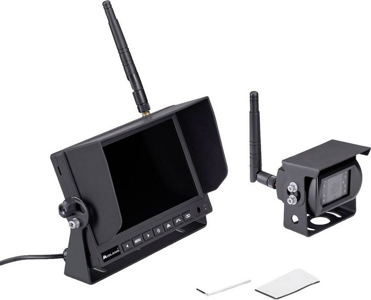 Produktbild: Midland Truck Guardian PRO Funk-R&uuml;ckfahrvideosystem 4 Kamera-Eing&auml;nge, Abstandshilfslinien, IR-Zusatzlicht, integriertes Mikrofon