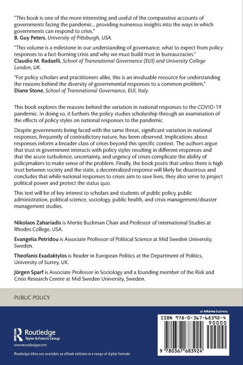 Produktbild: Policy Styles and Trust in the Age of Pandemics