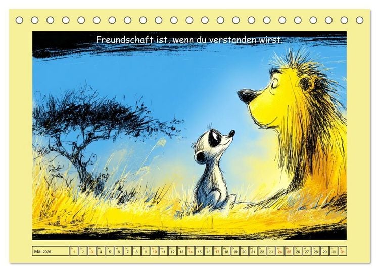 Produktbild: Kleine W&auml;chter. Erdm&auml;nnchen und Weisheiten (Tischkalender 2026 DIN A5 quer), CALVENDO Monatskalender