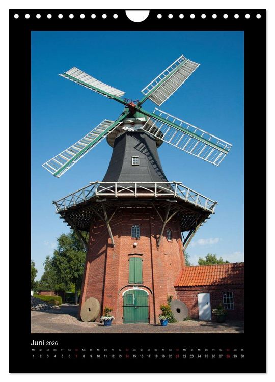 Produktbild: Windm&uuml;hlen in Deutschland (Wandkalender 2026 DIN A4 hoch), CALVENDO Monatskalender
