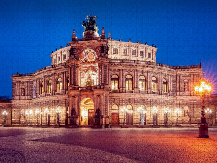 Produktbild: CALVENDO Puzzle Semperoper in Dresden | 1000 Teile Lege-Gr&ouml;&szlig;e 64x48cm Foto-Puzzle f&uuml;r gl&uuml;ckliche Stunden