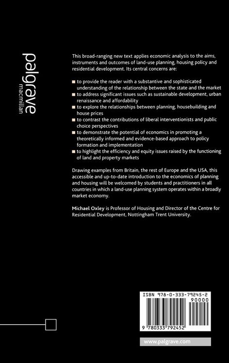 Produktbild: Economics, Planning and Housing
