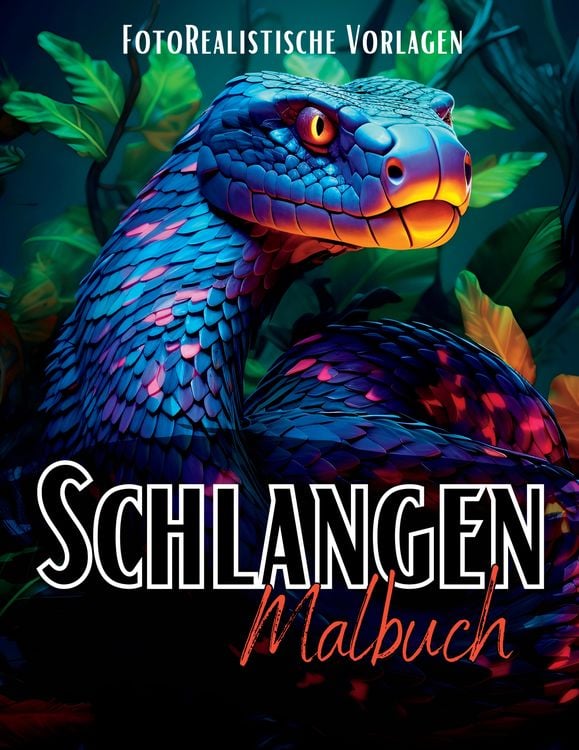 Produktbild: Malbuch Schlangen &bdquo;Fotorealistisch&ldquo;.