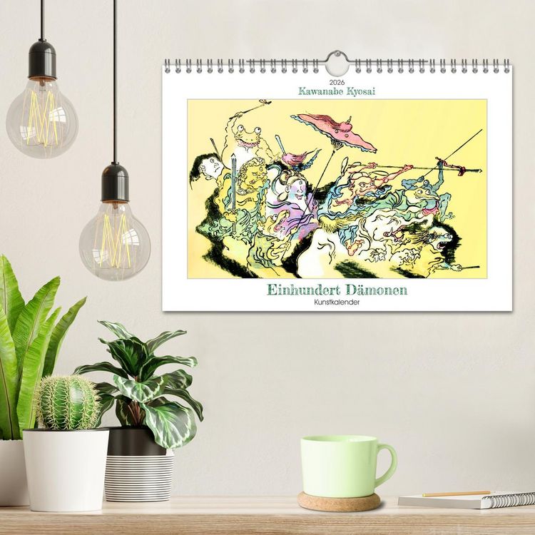 Produktbild: Kawanabe Kyosai - Einhundert D&auml;monen Kunstkalender (Wandkalender 2026 DIN A4 quer), CALVENDO Monatskalender