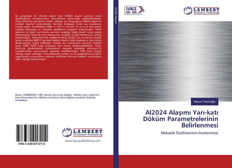 Produktbild: Al2024 Ala&iquest;&iquest;m&iquest; Yar&iquest;-kat&iquest; D&ouml;k&uuml;m Parametrelerinin Belirlenmesi