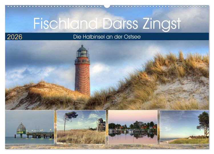 Produktbild: Fischland Dar&szlig; Zingst &ndash; Die Halbinsel an der Ostsee (Wandkalender 2026 DIN A2 quer), CALVENDO Monatskalender
