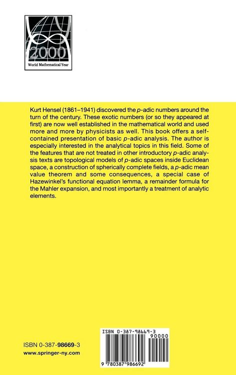 Produktbild: A Course in p-adic Analysis