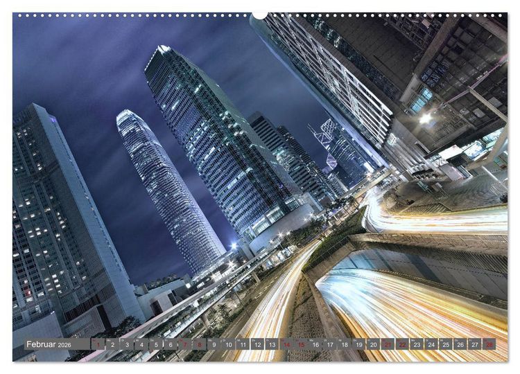 Produktbild: Hong Kong Citylights (hochwertiger Premium Wandkalender 2026 DIN A2 quer), Kunstdruck in Hochglanz