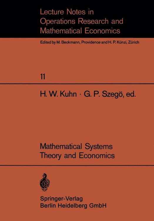 Produktbild: Mathematical Systems Theory and Economics I/II