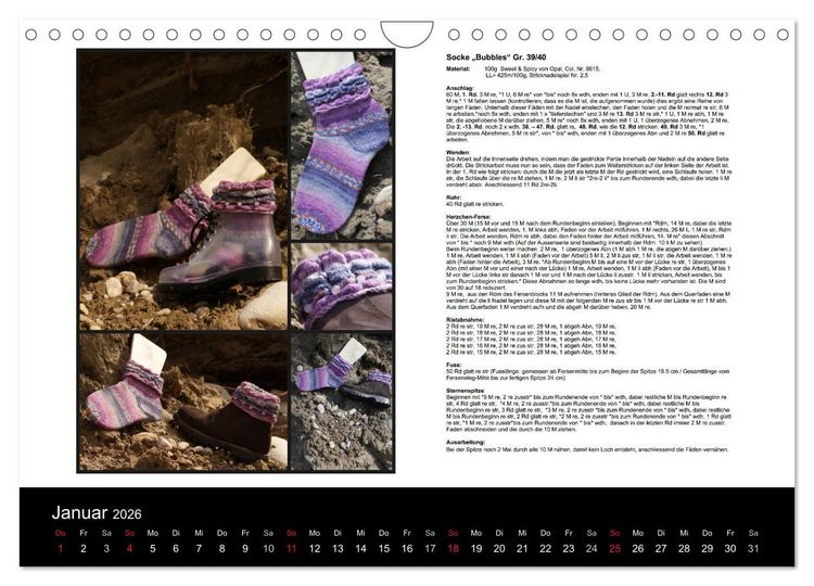 Produktbild: Sockenkalender Bootsocks 2026 (Wandkalender 2026 DIN A4 quer), CALVENDO Monatskalender