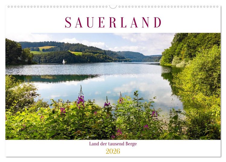 Produktbild: Sauerland - Land der tausend Berge (Wandkalender 2026 DIN A2 quer), CALVENDO Monatskalender