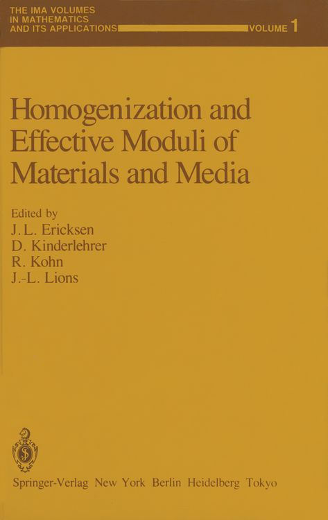 Produktbild: Homogenization and Effective Moduli of Materials and Media