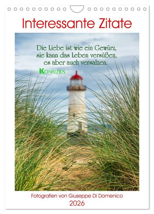 Produktbild: Interessante Zitate (Wandkalender 2026 DIN A4 hoch), CALVENDO Monatskalender