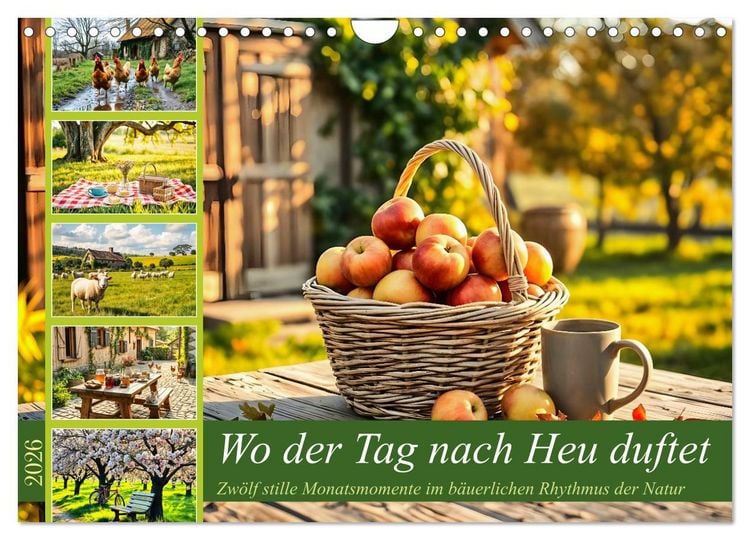 Produktbild: Wo der Tag nach Heu duftet - Zw&ouml;lf stille Monatsmomente im b&auml;uerlichen Rhythmus der Natur (Wandkalender 2026 DIN A4 quer), CALVENDO Monatskalender