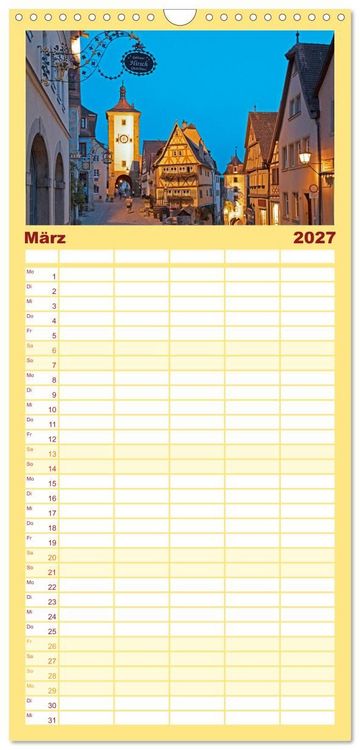 Produktbild: Familienplaner 2027 - Rothenburg ob der Tauber - Mittelalter in Mittelfranken mit 5 Spalten (Wandkalender, 21 x 45 cm) CALVENDO