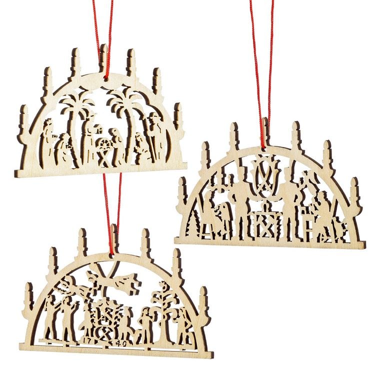 Produktbild: 3er-Set Holz-Anh&auml;nger &raquo;Schwibbogen&laquo;