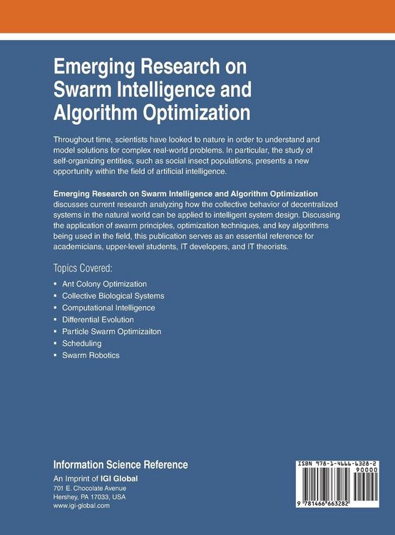 Produktbild: Emerging Research on Swarm Intelligence and Algorithm Optimization
