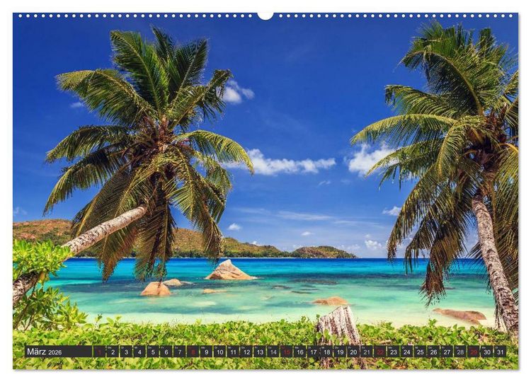 Produktbild: Seychellen &ndash; Traumstr&auml;nde im Paradies (hochwertiger Premium Wandkalender 2026 DIN A2 quer), Kunstdruck in Hochglanz