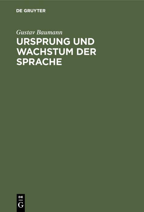 Produktbild: Ursprung und Wachstum der Sprache