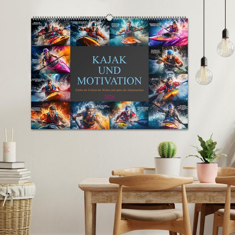 Produktbild: Kajak und Motivation (Wandkalender 2026 DIN A2 quer), CALVENDO Monatskalender