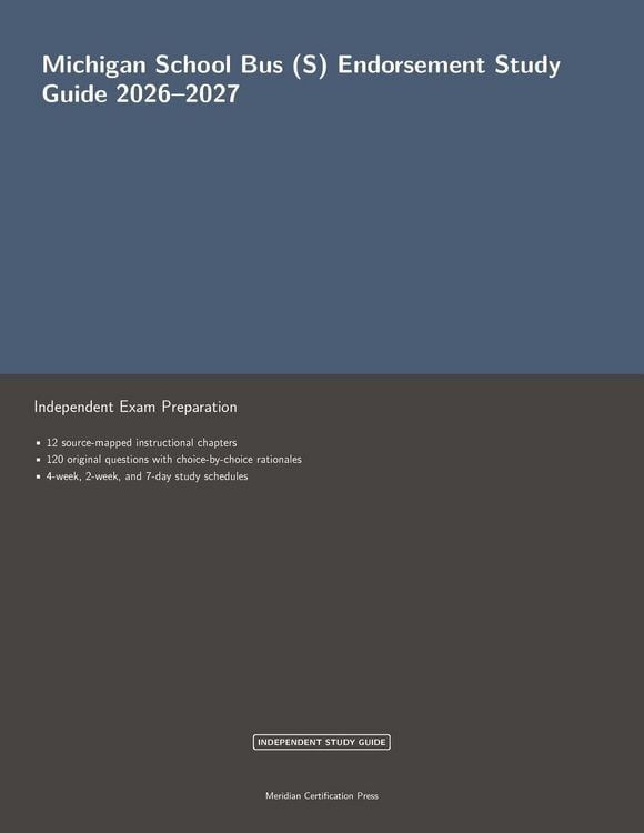 Produktbild: Michigan School Bus (S) Endorsement Study Guide 2026-2027