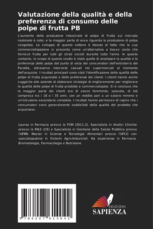 Produktbild: Valutazione della qualit&agrave; e della preferenza di consumo delle polpe di frutta PB