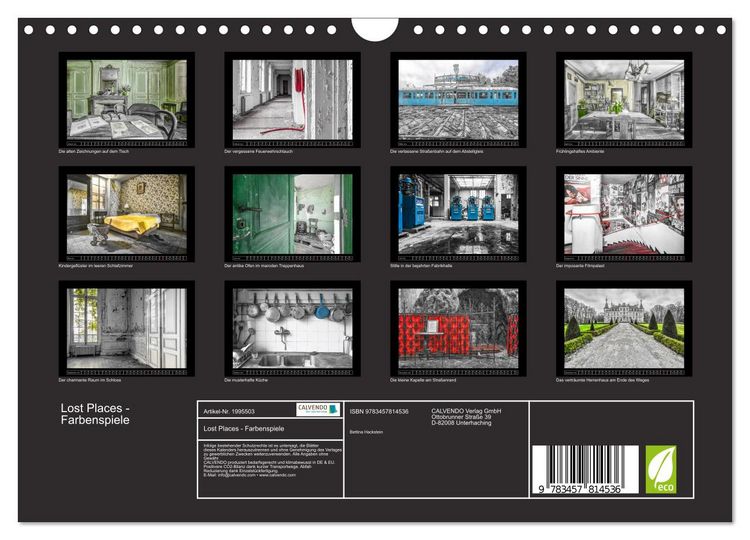 Produktbild: Lost Places - Farbenspiele (Wandkalender 2026 DIN A4 quer), CALVENDO Monatskalender