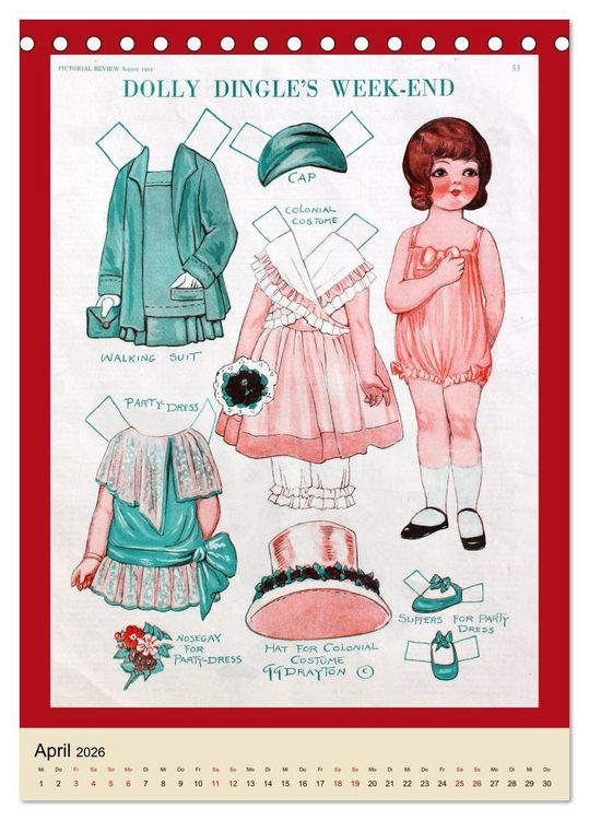 Produktbild: Dolly Dingle Kalender - Anziehpuppen von Grace G. Drayton (Tischkalender 2026 DIN A5 hoch), CALVENDO Monatskalender