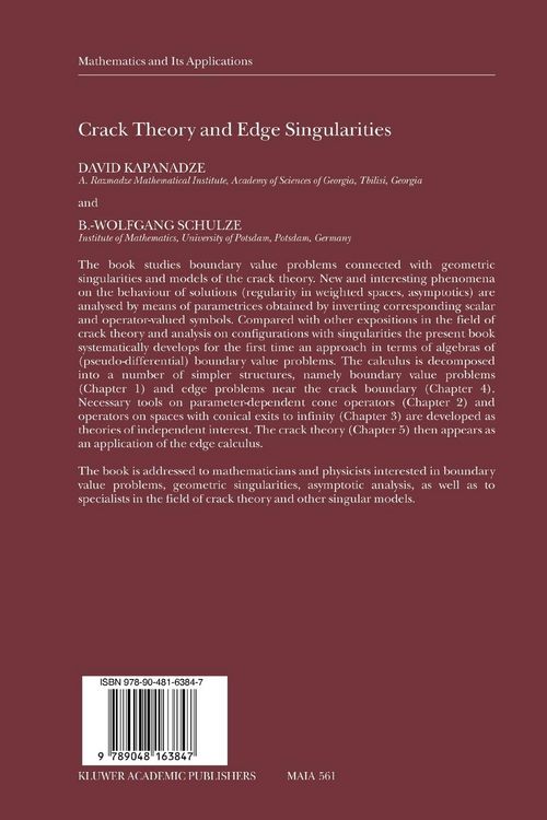 Produktbild: Crack Theory and Edge Singularities