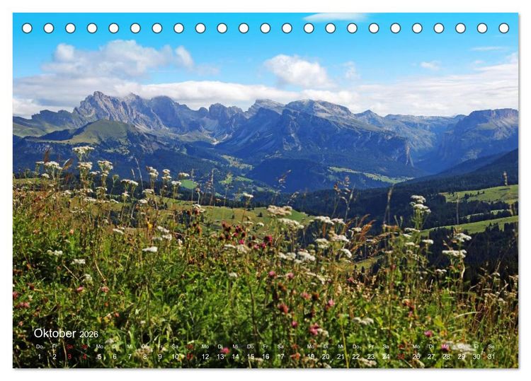 Produktbild: Urlaub auf der Seiser Alm (Tischkalender 2026 DIN A5 quer), CALVENDO Monatskalender