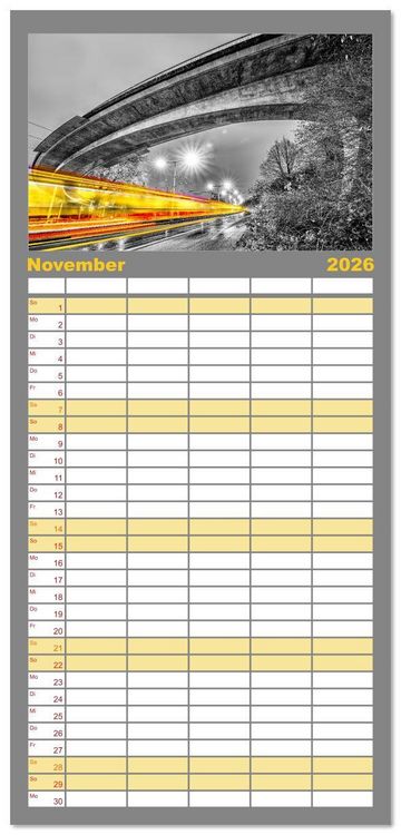 Produktbild: Familienplaner 2026 - Malerisches Stuttgart mit 5 Spalten (Wandkalender, 21 x 45 cm) CALVENDO