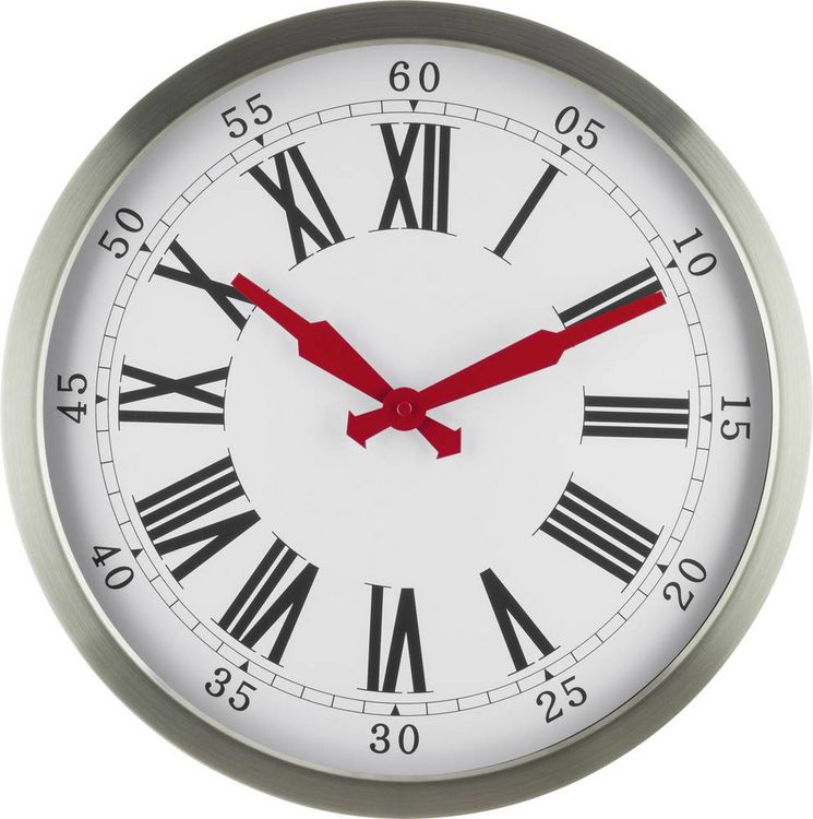 Produktbild: EUROTIME 56860-07 Funk Wanduhr 40cm Silber