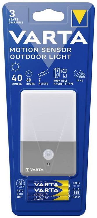 Produktbild: Varta 16634101421 Motion Sensor Outdoor Light LED Camping-Leuchte 40 lm batteriebetrieben 60 g Grau